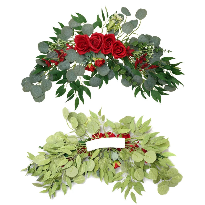 Tejesa 2 Pieces Wedding Arch Flowers Rose Rustic Wedding Flowers Garlands Silk Artifical Flower for Reception Wall Ceremony
