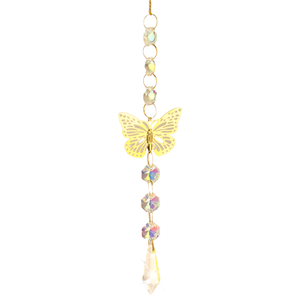 Hemasa Gold Butterfly Catcher Suncatcher Crystal Rainbow Catcher Garden Butterfly Decoration