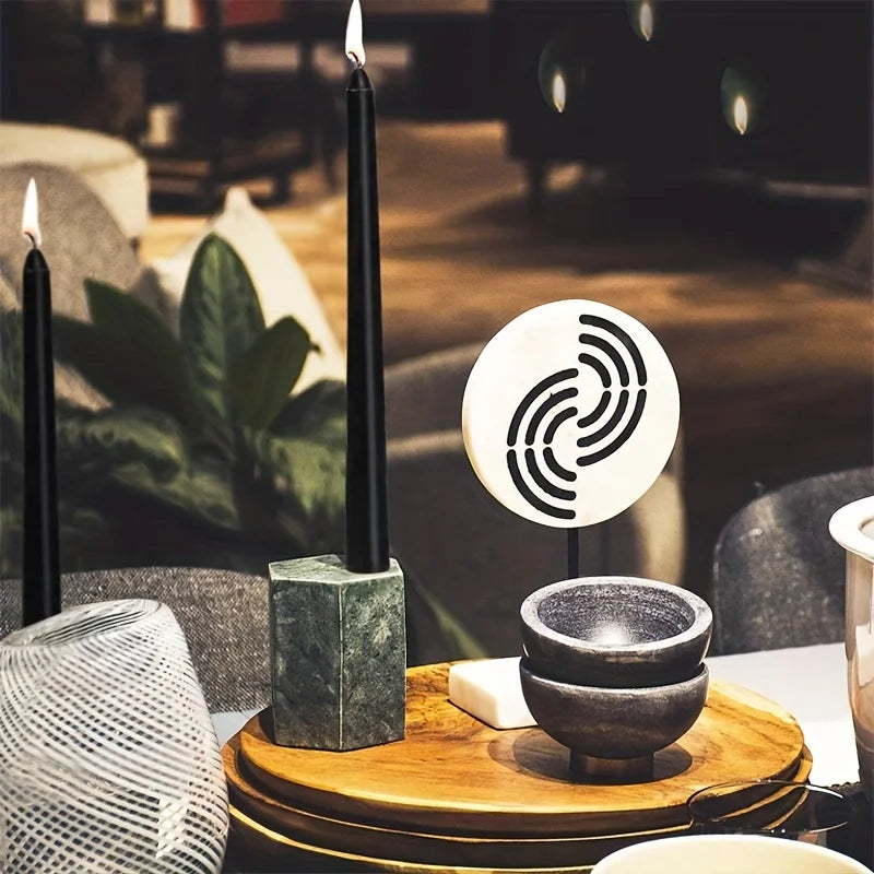 Hemasa 24/14 pieces/set of tasteless 10 inch black conical candle - suitable for dinner, parties, weddings, and home decor -2.2 cm base