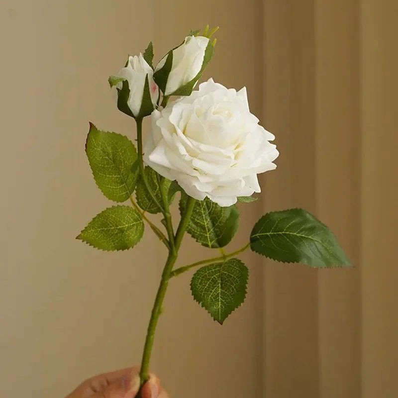 10Pcs High-end Moisturizing Rose Artificial Flowers Luxury Home Decoration Fake Roses Bridal Bouquet Wedding Party Decor Florals
