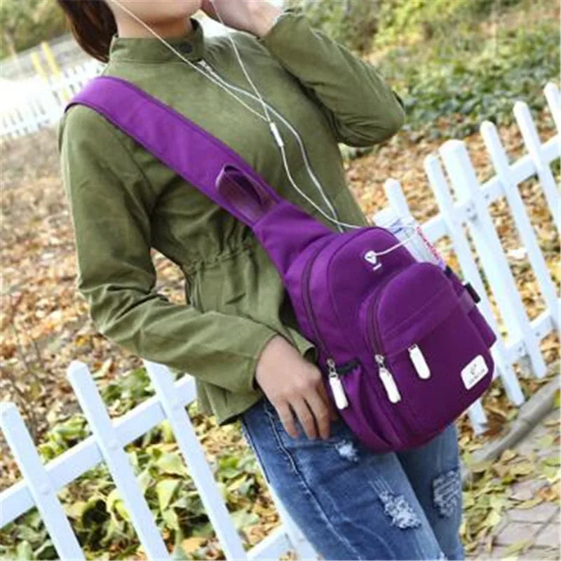 Hemasa Short Trip Messengers Bag Women Shoulder Bags Oxford Crossbody Bags Multi-pocket Sling Chest Bag School Summer