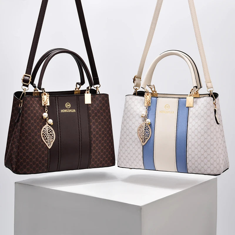 Hemasa  texture and versatile large capacity printed letter handbag