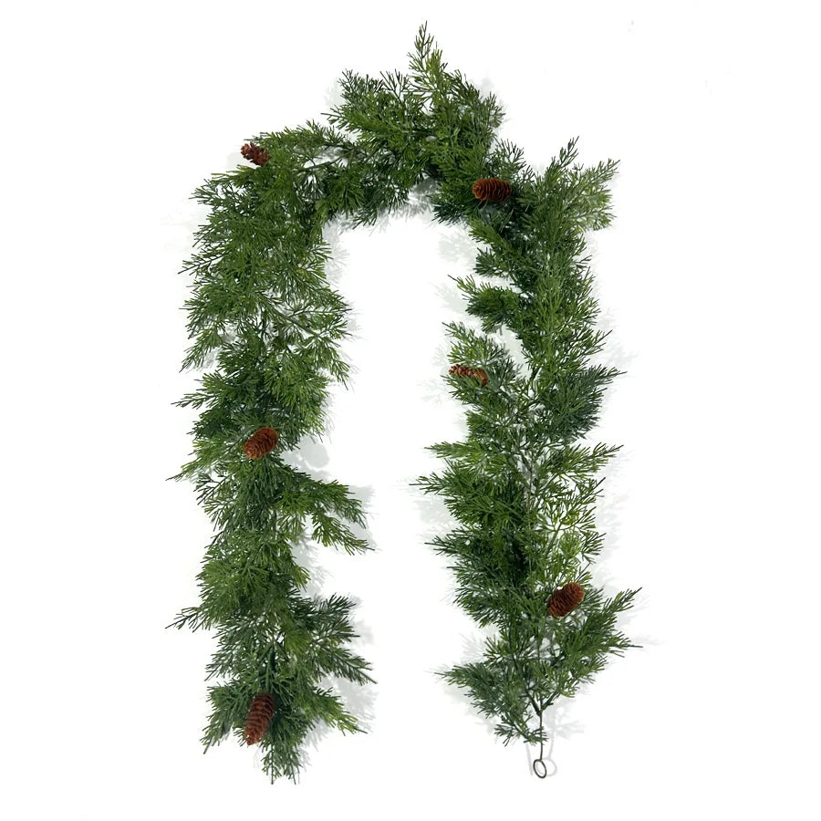 YeeNanee Real Touch Christmas Cypress Garlands Artificial Cedar Pine Vine for Stairs Railing Table Mantle Christmas Home Decor