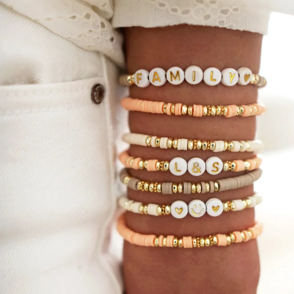 Hemasa  Polymer Clay Beads   with  Gold Colour Space  Beads  for Women