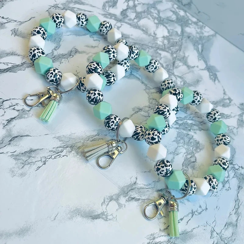 Hemasa   Silicone Beads Keychain Wristlet