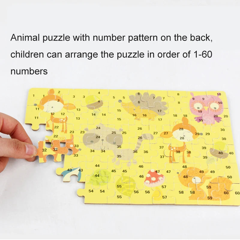Hemasa Puzzles for kids wooden Puzzle Toy Cartoon Animals  Mermaid Princess Education Montessori Gift for Children