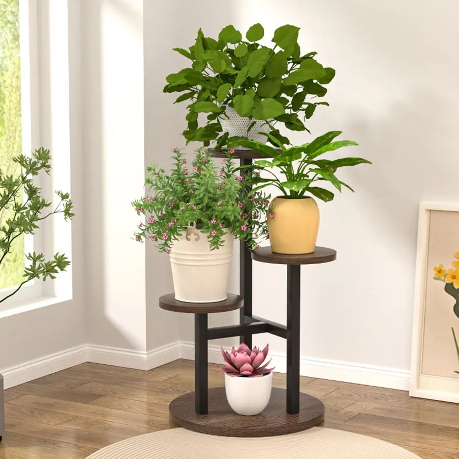 Plant Stand And Flower Stand Multiple Wooden Shelf Stand For Flowers Indoor Outdoor Pot Shelf Display Stand Support For Plants
