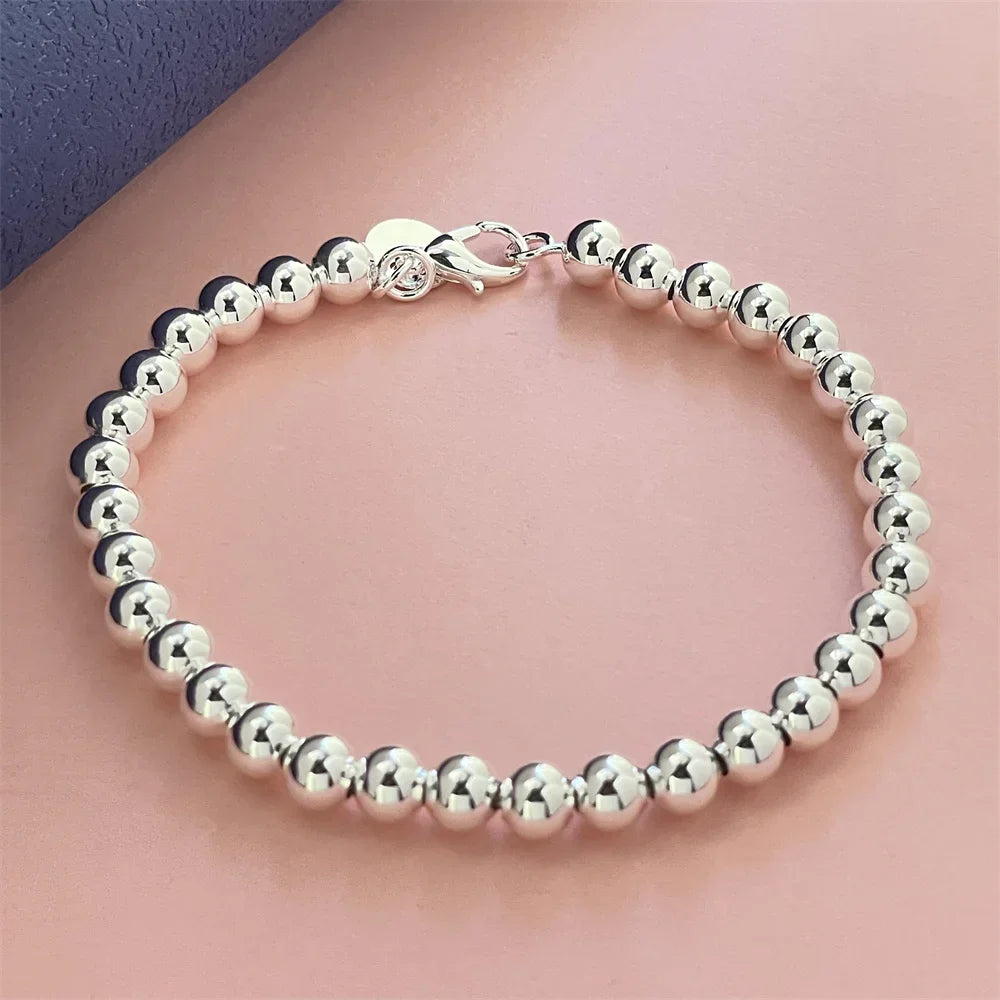 Hemasa 925 Sterling Silver Bracelet (6MM) For  Women/Girls