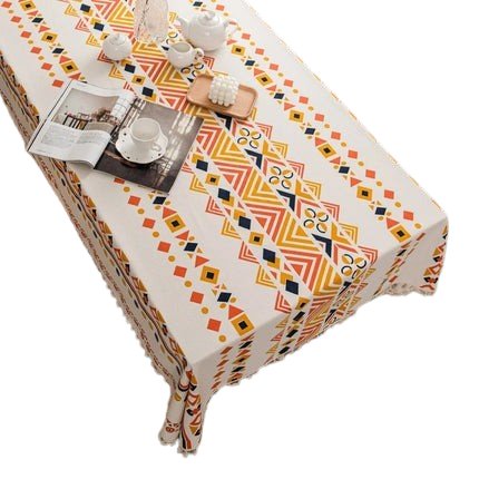Hemasa Cotton Linen Tablecloth Waterproof Anti-Scalding Table Mat Tassel Tablecloth