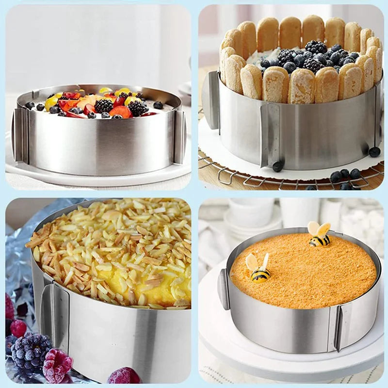 Hemasa Adjustable Mousse Ring & Cake Collar Surround Film Lining Ring Molds