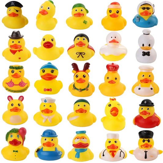 Tejesa Summer Rubber Ducks , Assorted Small Rubber Duck in Bulk Mini Rubbers Duckies for Baby Bath & Pool Toys, Cruising Duck
