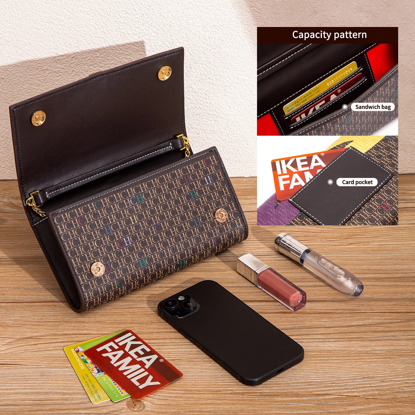 CHCH Chain Bag Summer New Small Flip Small Square Bag Phone Bag Crossbody Bag