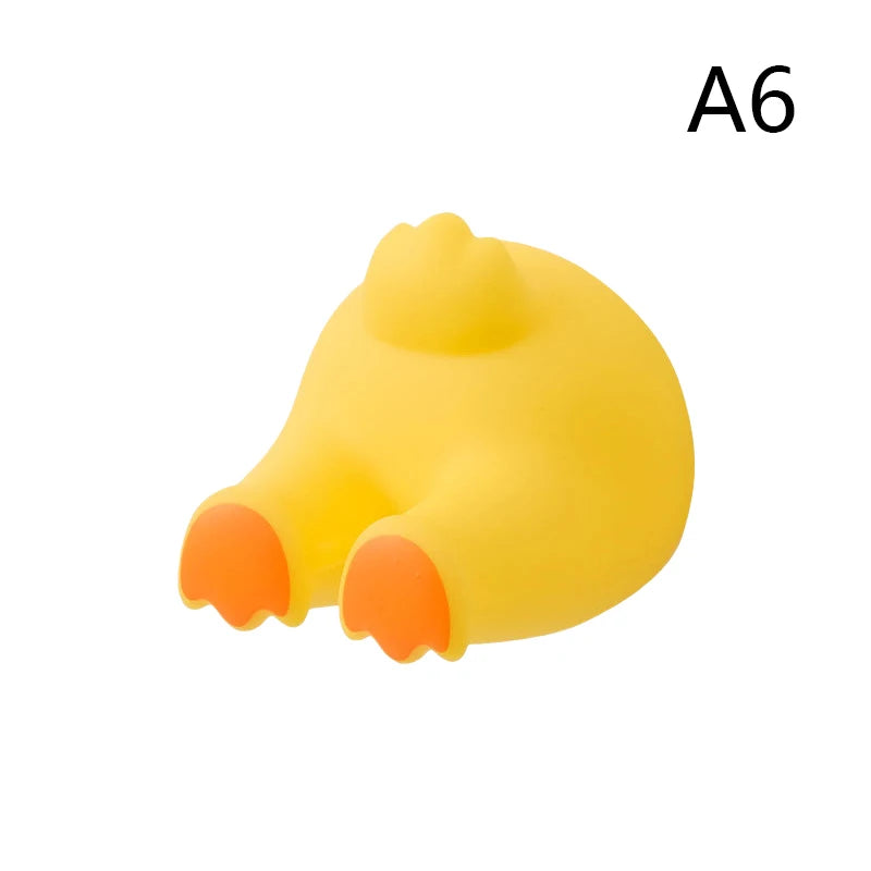 Cartoon Animal Tail Toothbrush Holder Punch-Free Wall Hook Cute Self-adhesive Bathroom Towel Hook Children Toothbrush Holder