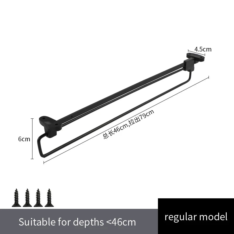 Hemasa  Closet Top Telescopic Storage Rods Closet Interior Pants Clothes Organizer Partition Hangers