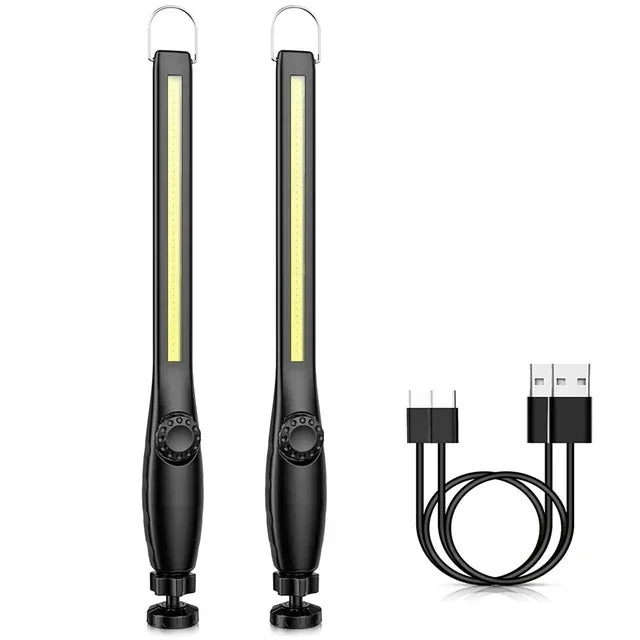 Hemasa 1-10pcs USB Rechargeable COB LED Flashlight Magnetic Work Light Hook Torch Portable Lantern Inspection Camping Car Repair Lamp