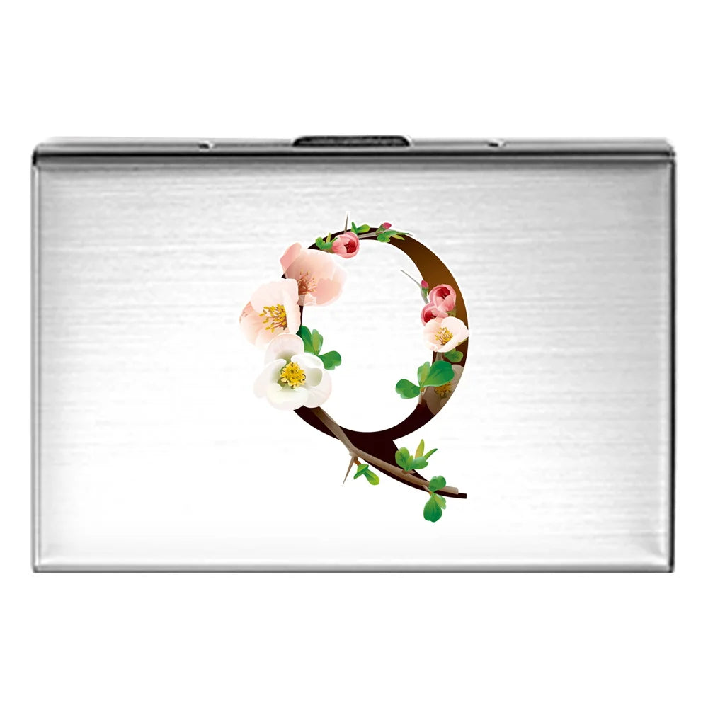 Card Holder RFID Blocking Aluminum Metal Slim Wallet Anti-scan Credit Card Holder Thin Case Small Wallet Flower Color Series