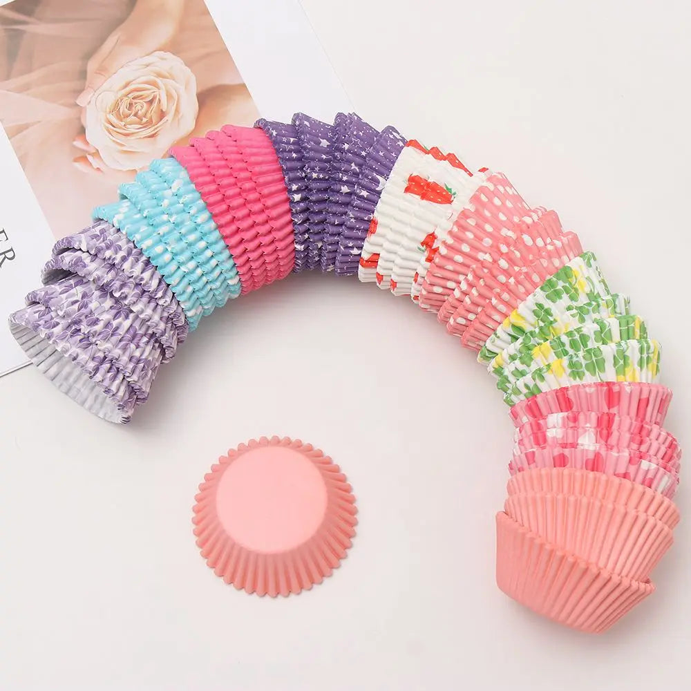 Tejesa 100PCS Cake Cups Paper Cupcake Liner Wrappers Cup Baking Muffin Boxes Cake Liners