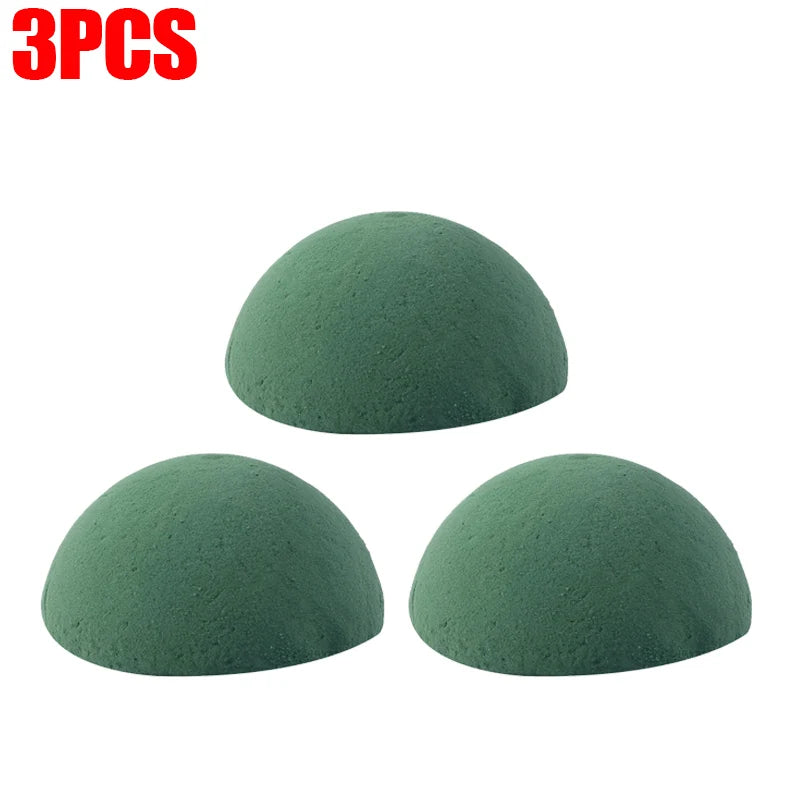 1-10pcs Green Floral Foam Half Ball Green DIY Dry Artificial Flower Foam Block for Arrangement Birthday Wedding Decoration