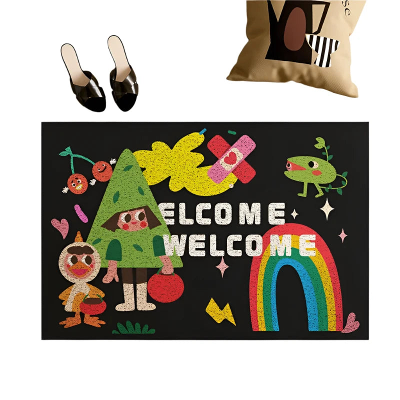 Hemasa  Welcome Entrance Doormat Non-slip PVC Floor Mats Easy Clean Hallway Entryway Home Decor Dust Removal Carpet