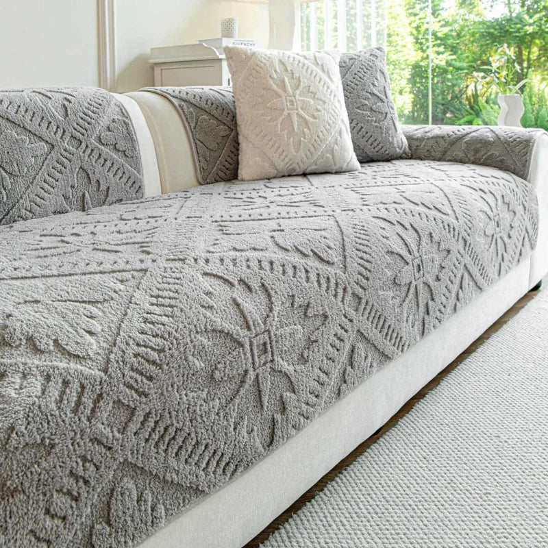 1PC Plush Sofa Covers for Living Room Winter Warm Universal Couch Mat French Style Non-slip Sofa Seat Pad Home Decor 방석쿠션
