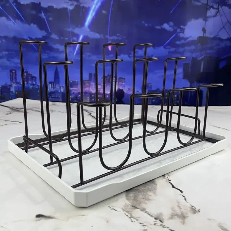 Stainless Steel Cup Tray, Inverted Hanging Rack, 8 Cup and 12 Cup Drain Rack, Home and Office Use, Durable Organizer