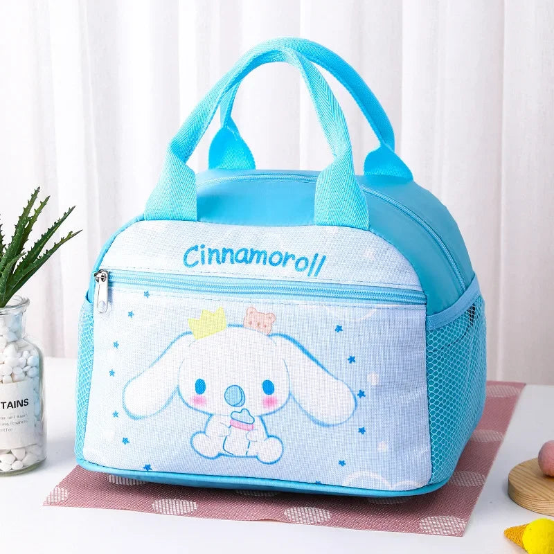 Hello Kitty & Kuromi Insulated Lunch Bag, Cinnamoroll Widened Aluminum Foil Material Bento Bag, Waterproof Oxford Fabric