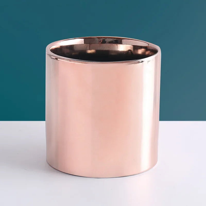 Nordic Electroplated Ceramic Flower Pot Rose Gold Silver Succulent Flower Pot Plant Home Garden Office Desktop Decor