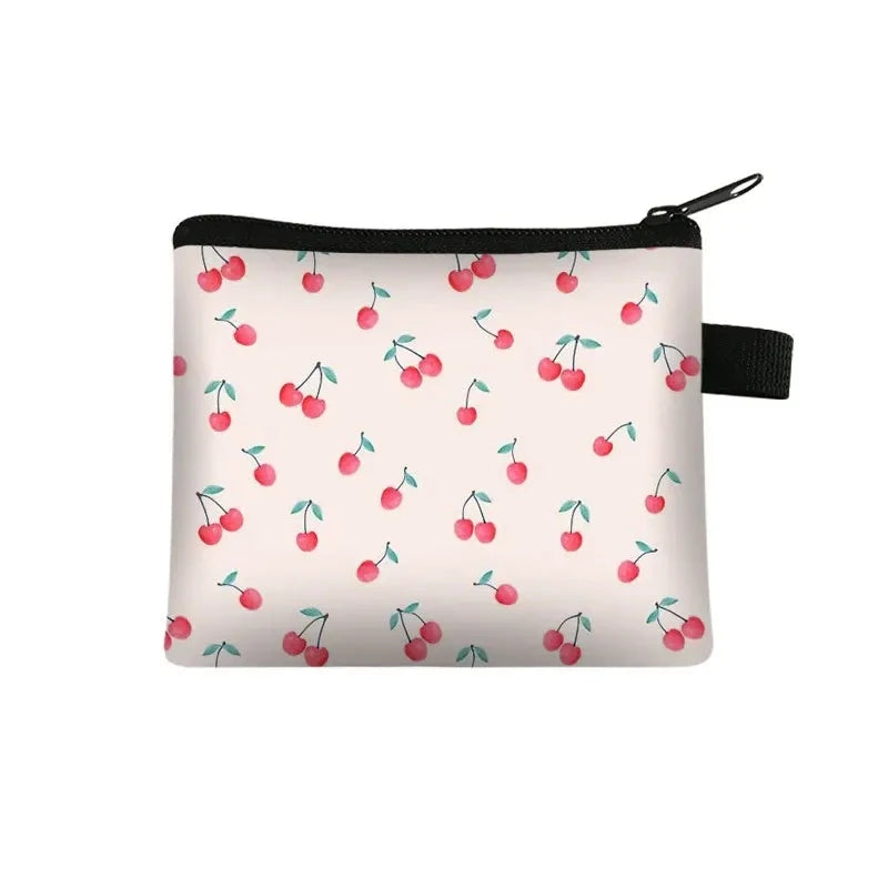Tejesa Floral Print Cosmetic Bag Girl Women Sanitary Napkin Storage Organizer Bag Coin Card Money Eearphone Lipstick Holder Pouch