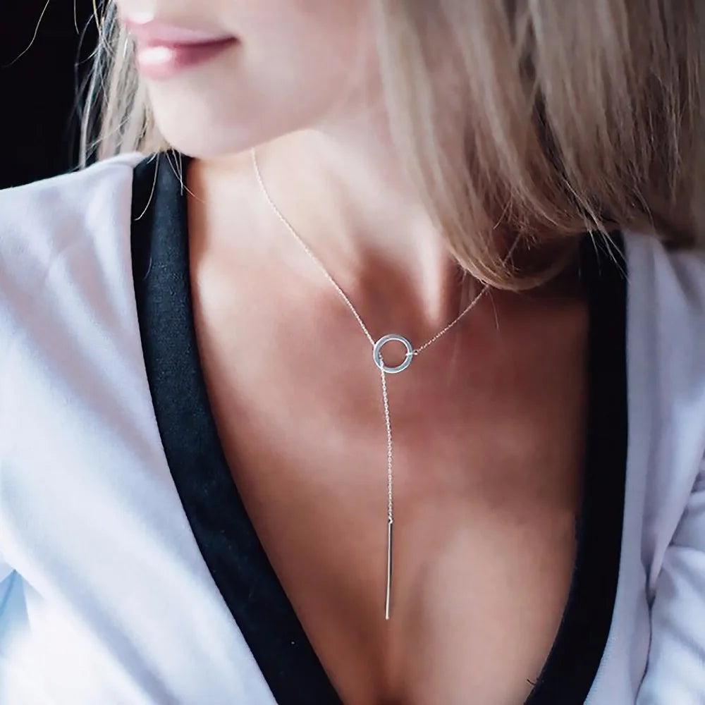 Stainless Steel Necklaces for Women Korean Pendant Gold Color Choker Necklace for Woman Fashion Jewelry