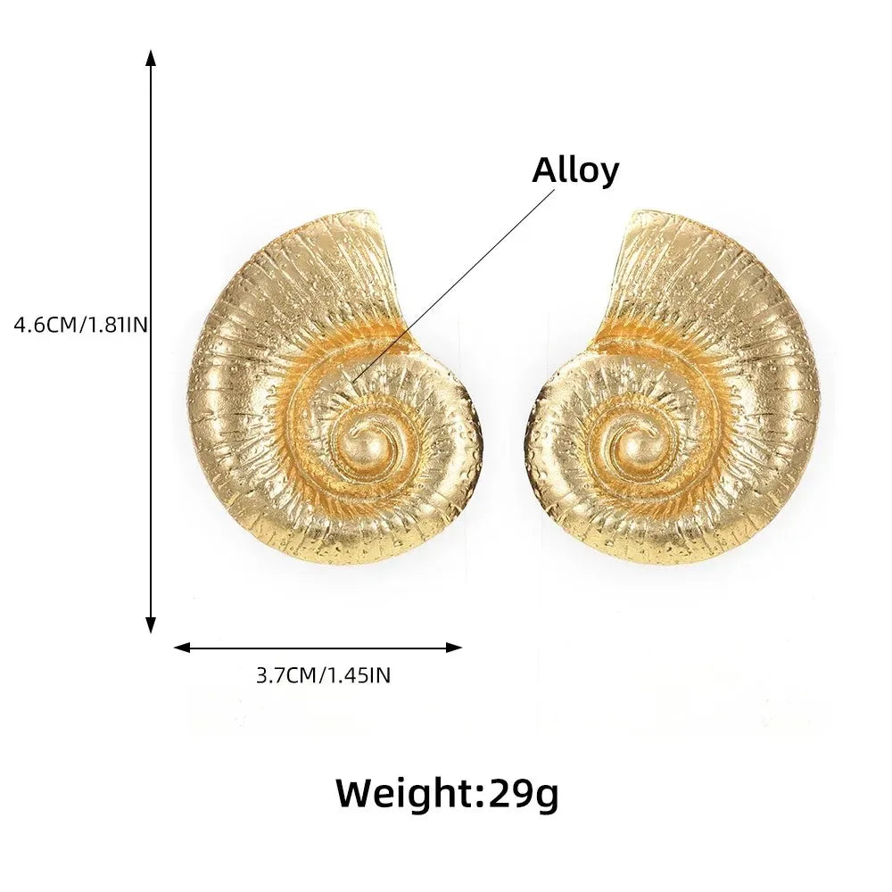Vintage Conch Style New Summer Alloy Cowrie Shell Dangle Earrings for Women