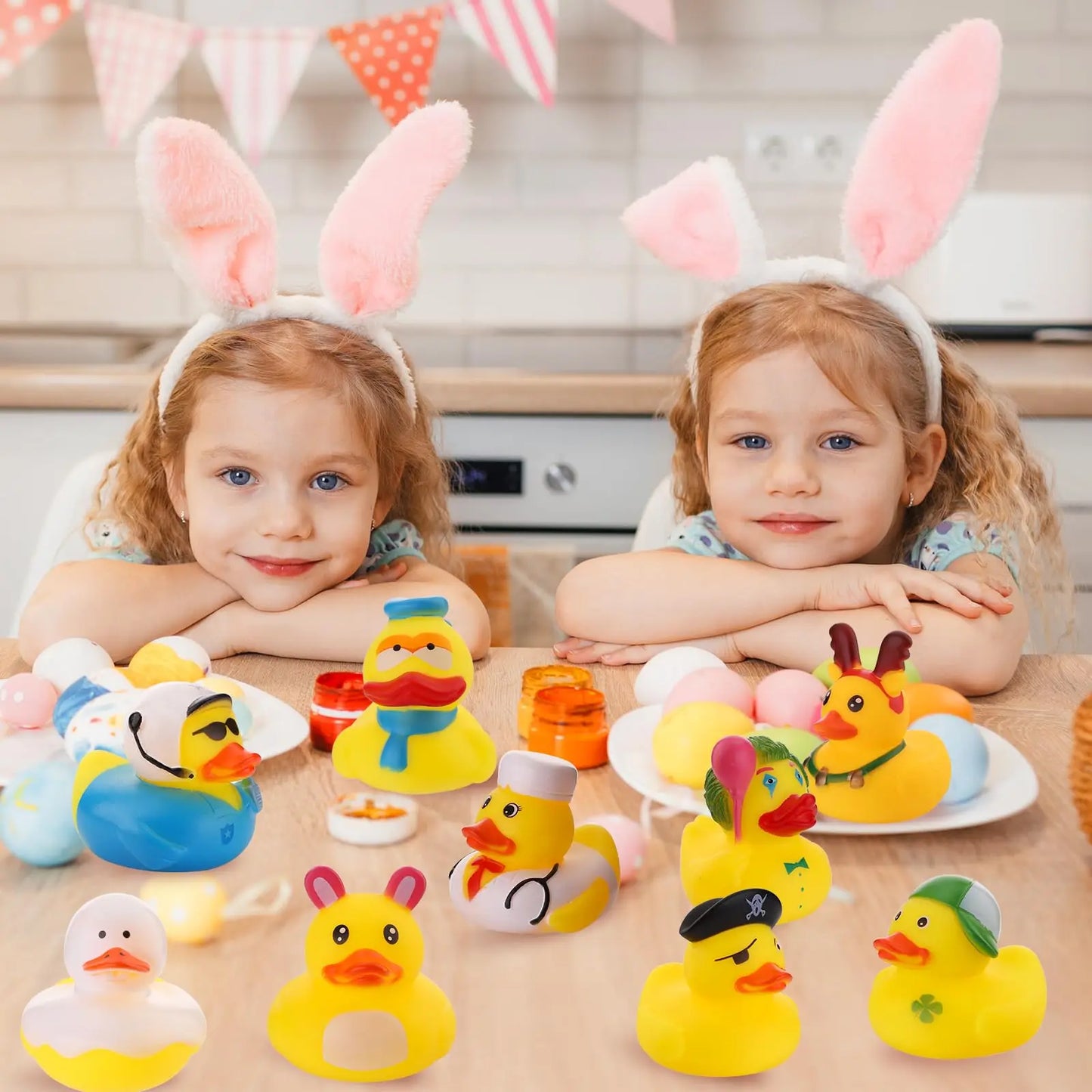 Tejesa Summer Rubber Ducks , Assorted Small Rubber Duck in Bulk Mini Rubbers Duckies for Baby Bath & Pool Toys, Cruising Duck