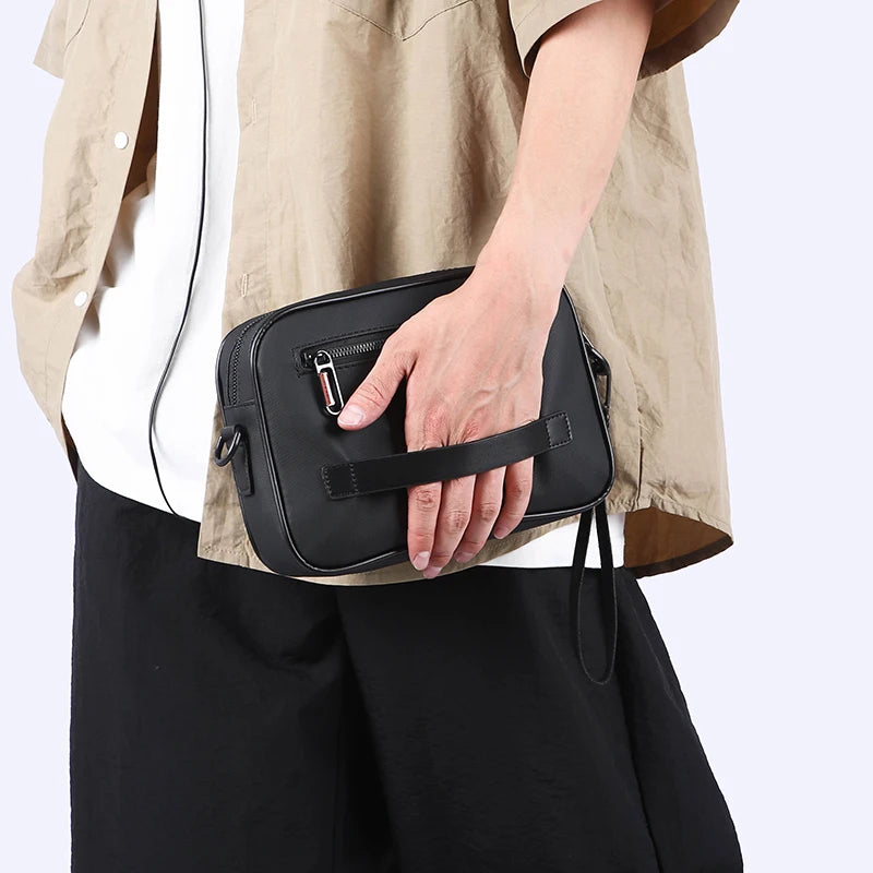 High Quality Soft PU Leather Male Small Shoulder Bag Fashion Men's Mini Handbag Casual Male Day Clutch Phone Bag