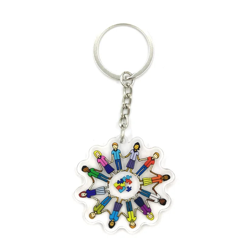 Autism Pattern Anime Lanyard Badge Holder ID Card Lanyards Mobile Phone Rope Key Lanyard Neck Straps Keychain Key Ring