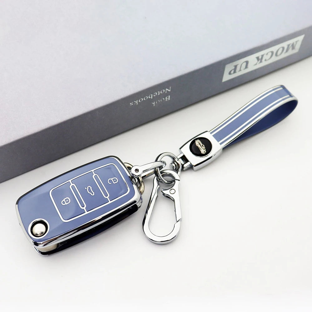 For VW Golf Polo Bora Beetle Tiguan for SKODA Fabia Superb for SEAT Leon Toledo Altea Ibiza TPU Remote Key Fob Case Cover