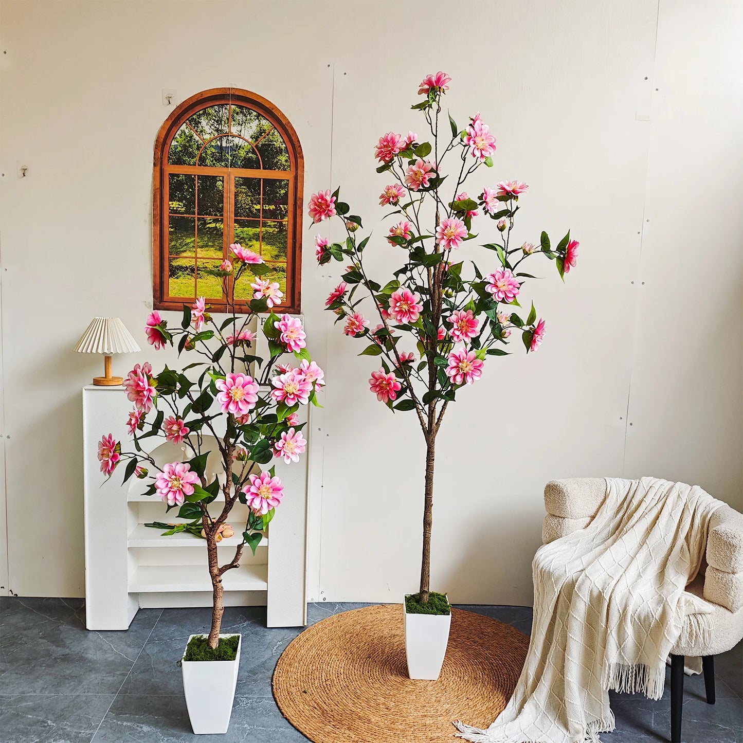 Tejesa 125-180CM Artificial Chrysanthem tree plant faux flower Indoor outdoor fake plant for home garden wedding living room decoration