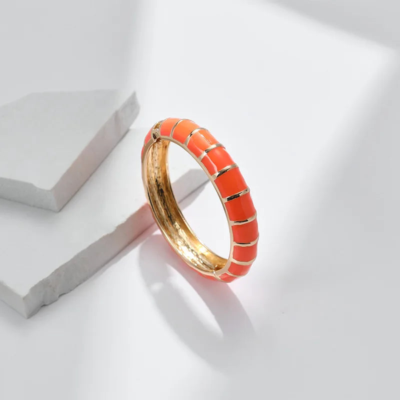 Multicolor Enamel Metal Bangles For Women New Designed Fashion Trendy Jewelry Accessories Gifts Bohemia Fancy Styles Bijoux