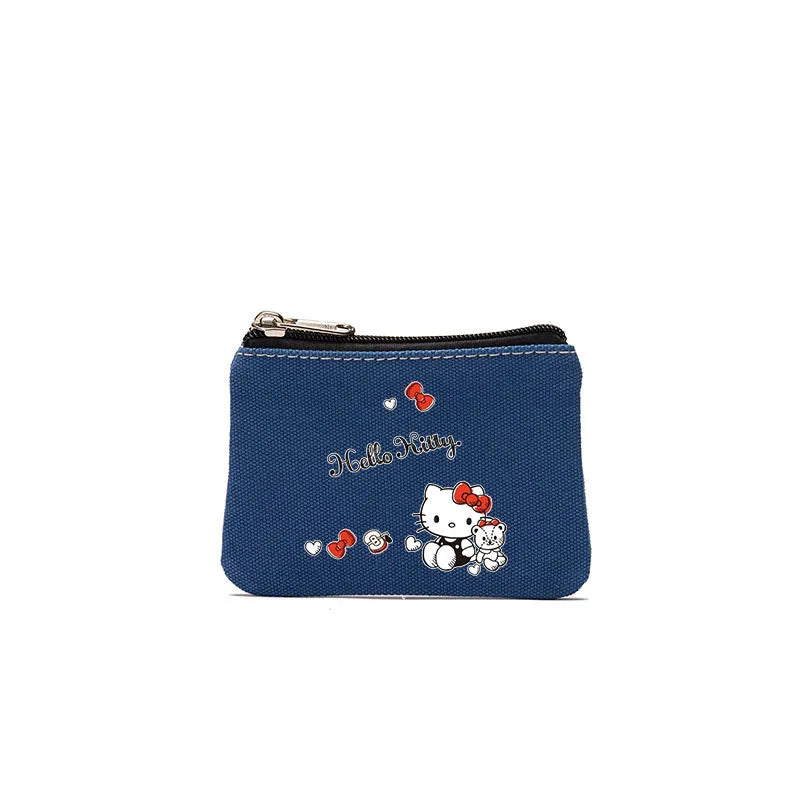 Cartoon Hellos Kittys Coin Purse Canvas Bag Card Bag Simple Fabric Coin Small Bag Cotton Storage Bags for Children's Gifts