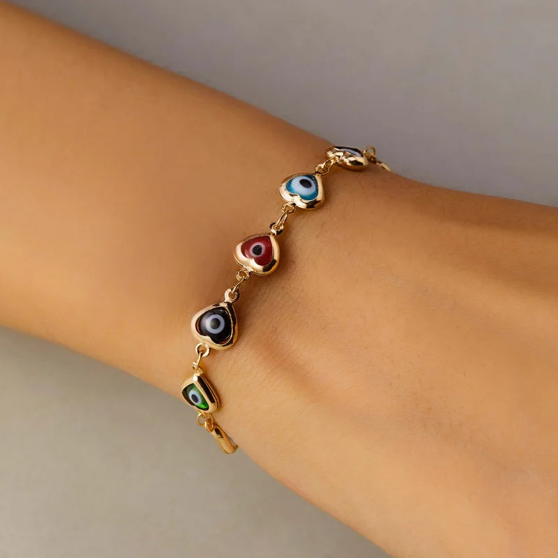 Hemasa  Colorful Crystal Flower Bracelet For Women/ Girls  /Korean Sweet Cute Gold Color Bracelets Best Friend Jewelry Gifts