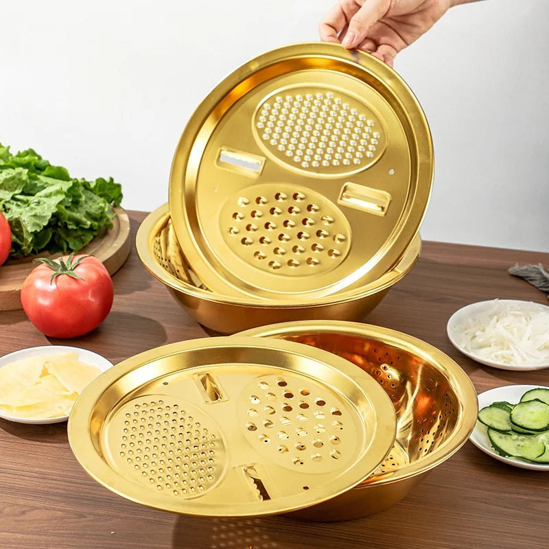 Tejesa 3-In-1 Stainless Steel Kitchen Set,  Multifunctional Filter, and Mixing Bowl