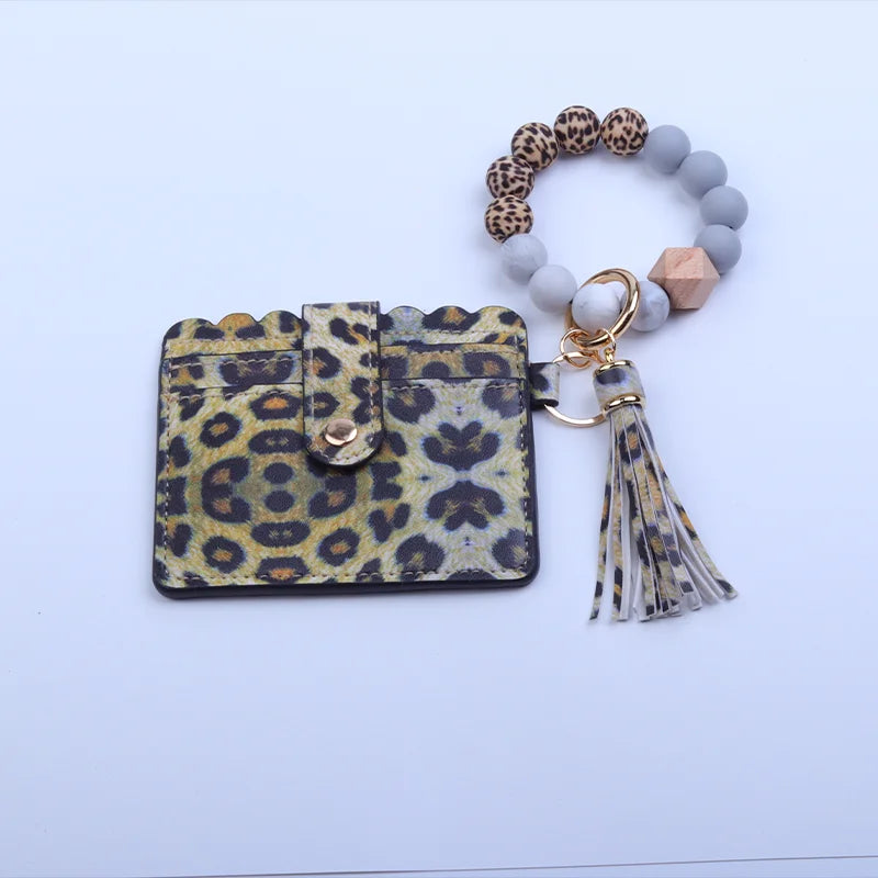 Silicone Bead Bracelet Tassel Pendant Keychain Pendant Cartoon Portable Woman Man Card Bag Multicolor Key Chain Gifts