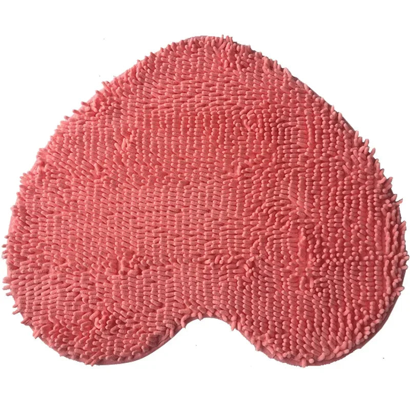 Hemasa Microfiber Chenille Heart-shaped Anti-skid Carpet Peach Heart Mat Bathroom Absorbent Pad Bathroom Mat Set Bath Mats