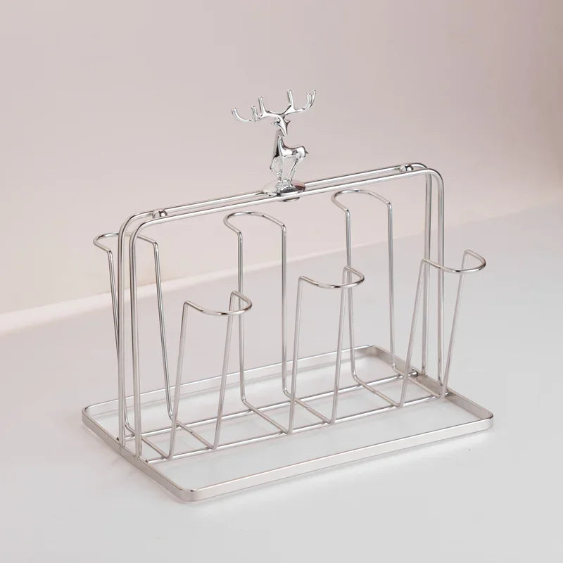 Stainless Steel Cup Tray, Inverted Hanging Rack, 8 Cup and 12 Cup Drain Rack, Home and Office Use, Durable Organizer