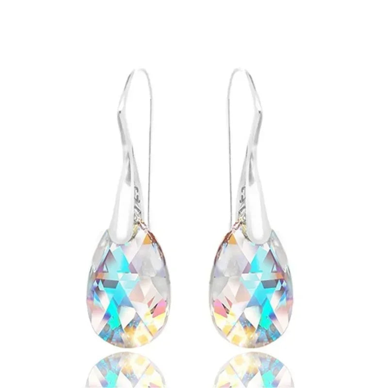 Delysia King Aesthetic Women Colour High-grade Crystal Earrings Trendy Water Drop Versatile Eardrop Best Friend Gift