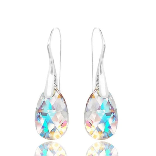 Delysia King Aesthetic Women Colour High-grade Crystal Earrings Trendy Water Drop Versatile Eardrop Best Friend Gift