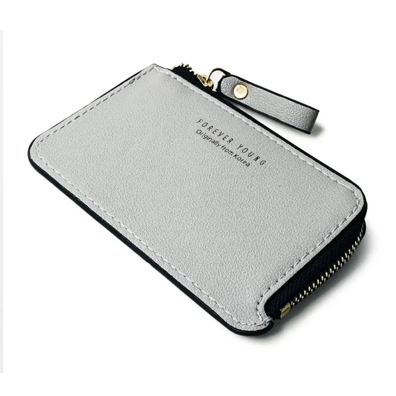 Fashion Slim Men's Leather Small Wallet Credit Card Holder Wallet For Men Small Cash Zipper Coin Purse Men Leather Wallet
