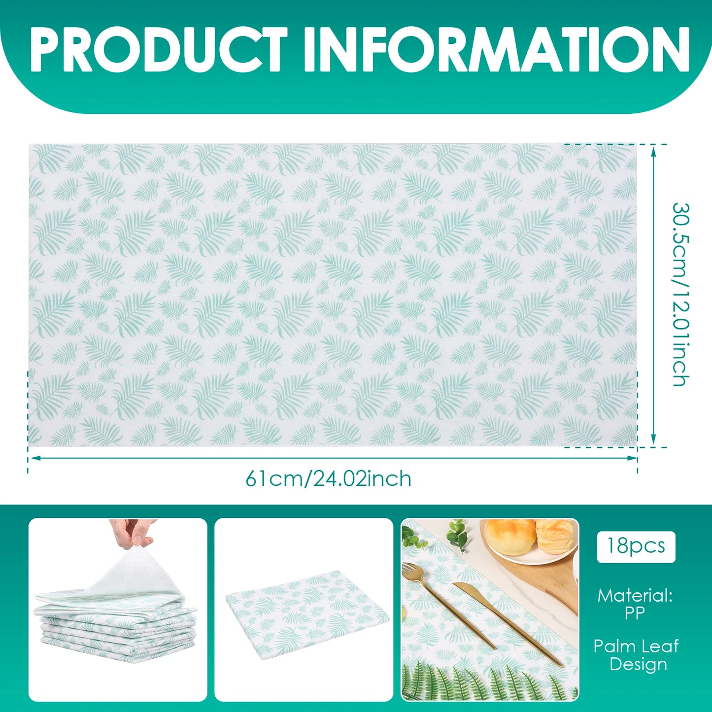 Tejesa Green Colour 18Pcs Refrigerator Liner Waterproof and Oilproof Fridge Shelf Liner with Convex Back Design for Home Kitchen Cabinet Pantry