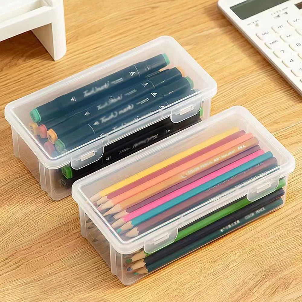 Tejesa 3/6pcs Transparent Pencil Cases/ Sketccil Case Storage Case Art Student Pencil Case/School Office Supplies