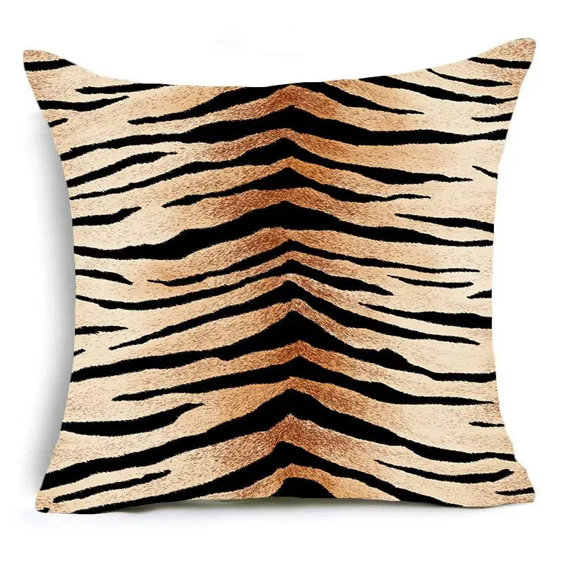 Hemasa  Animal Print Throw Pillow Case /Leopard Tiger Zebra Cow Snake Cushion Covers for Home Sofa Chair Decorative Pillowcases