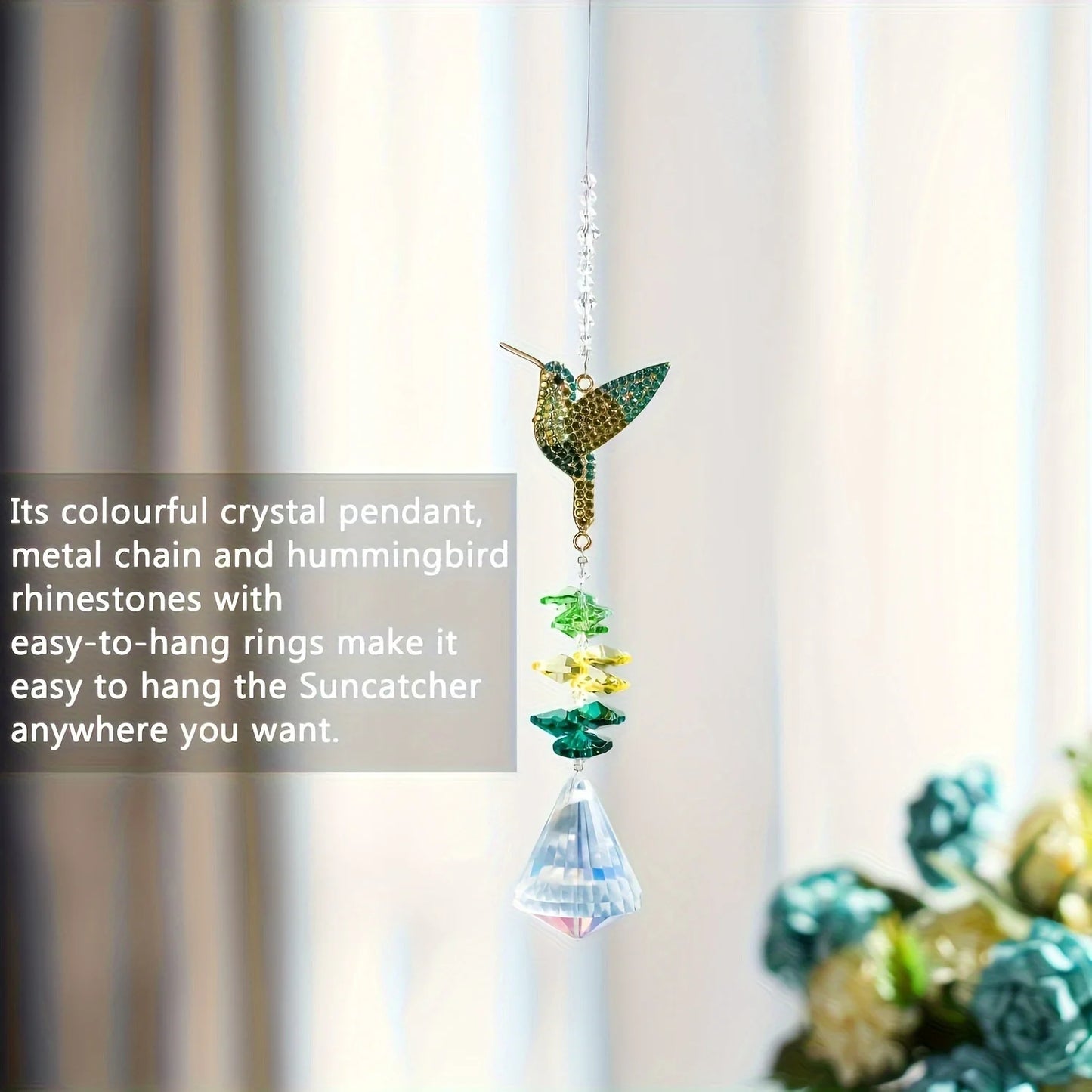 1/3 colored rhinestones Butterfly Bee hummingbird Crystal sun catchers, stunning home and garden window hangings, beautiful