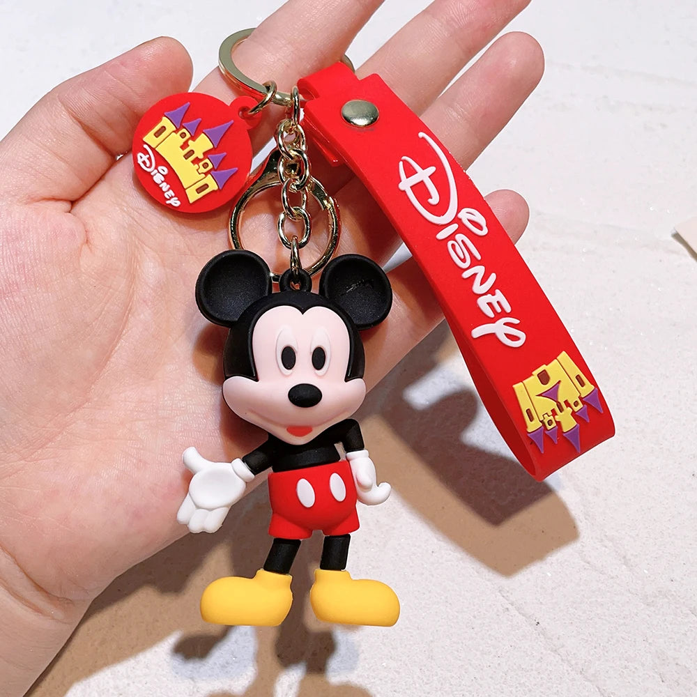 Disney Anime Mickey Keychain Cartoon Stitch Cute Minnie Keyring Student Bag Hanging All-match Car Key Chain Christmas Gifts